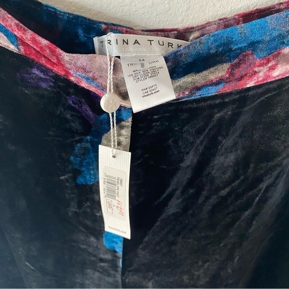 Trina Turk | Women’s Silk Blend Velvet Wide Leg Penelope Pants NWT Size 14 - Picture 4 of 6